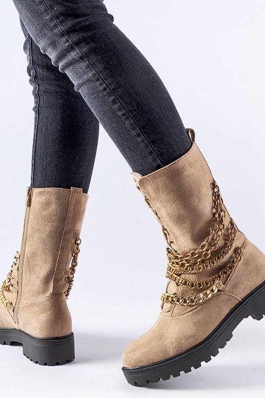 Botines beige con aislamiento y...