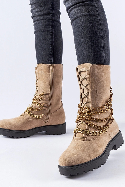 Botines beige con aislamiento y...