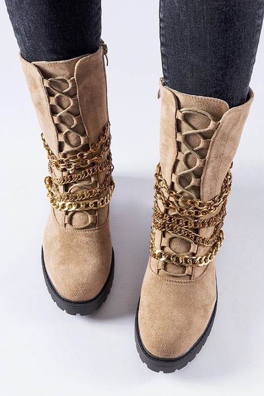 Botines beige con aislamiento y...