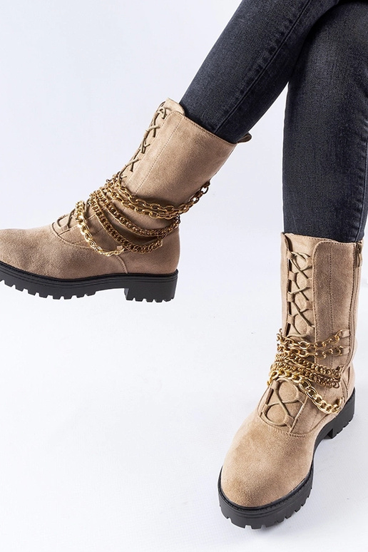 Botines beige con aislamiento y...