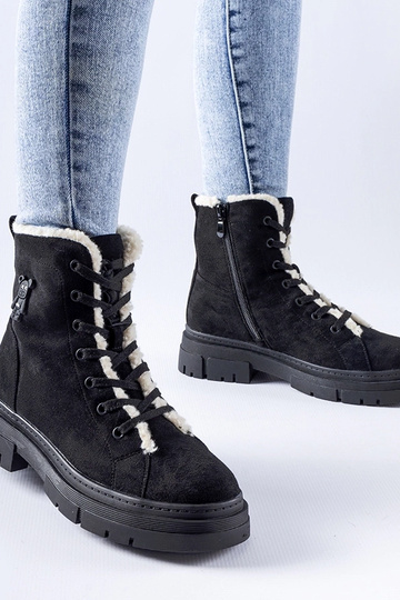 Botas aisladas negras de ante sintético Pompei