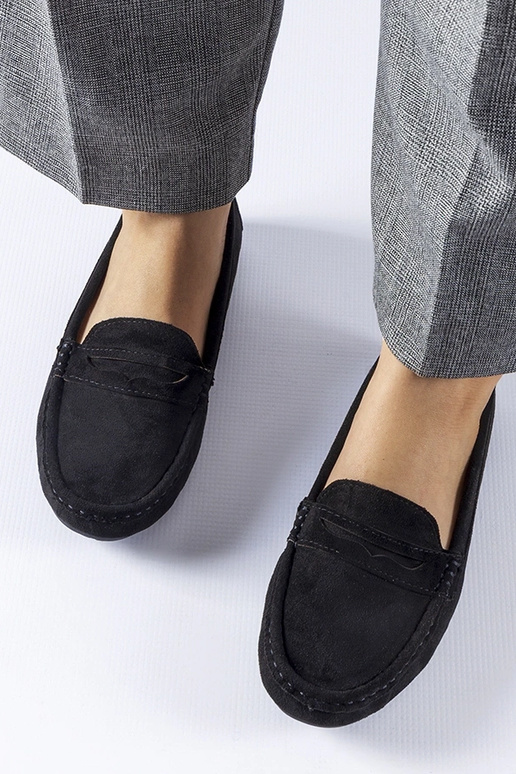 Mocasines negros de ante sintético...