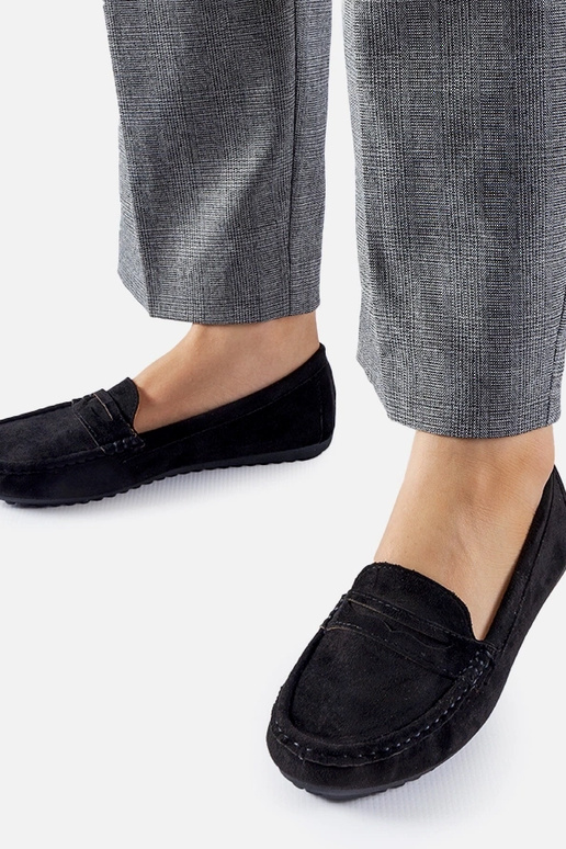 Mocasines negros de ante sintético...