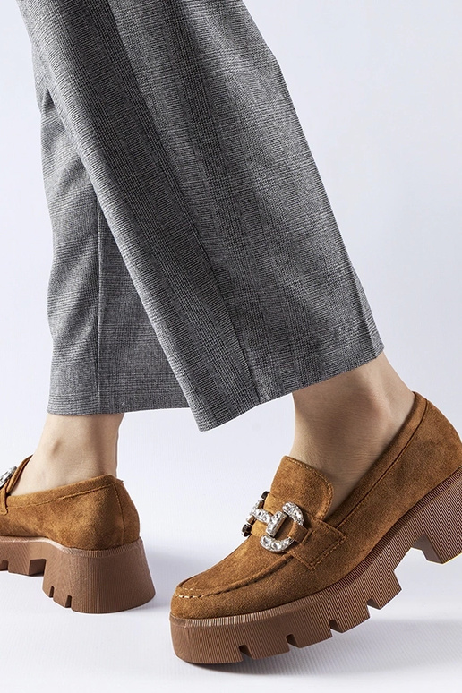 Mocasines marrones con circonitas de...