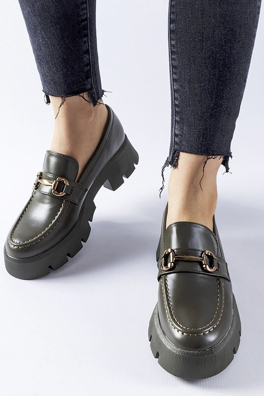 Mocasines verdes con hebilla Cerzeto