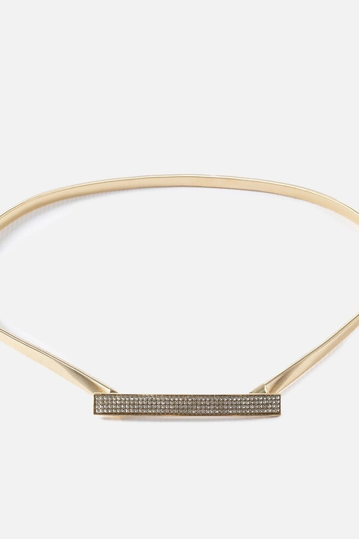 Correa elástica dorada con circonitas...