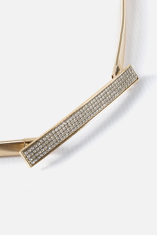 Correa elástica dorada con circonitas...