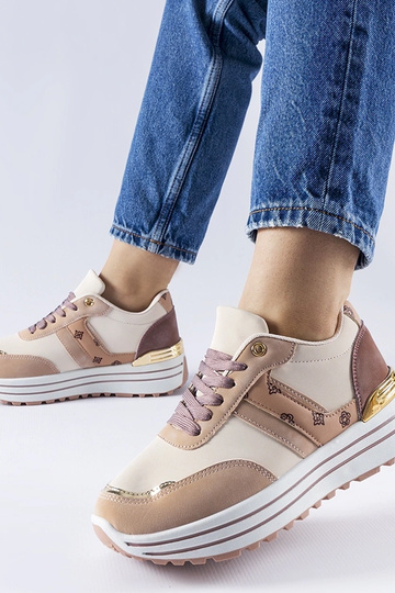 Zapatos de plataforma rosa-beige Provinciale