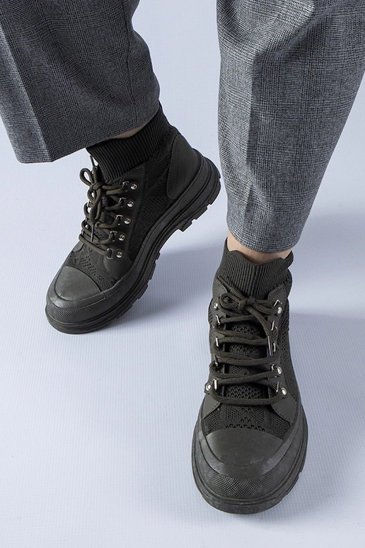 Zapatillas altas de tejido verde Casalma