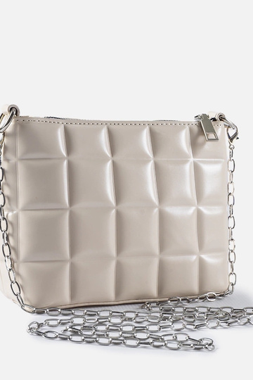 Bolso acolchado blanco con cadena Laas