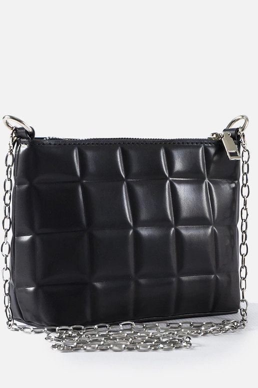Bolso acolchado negro con cadena Laas