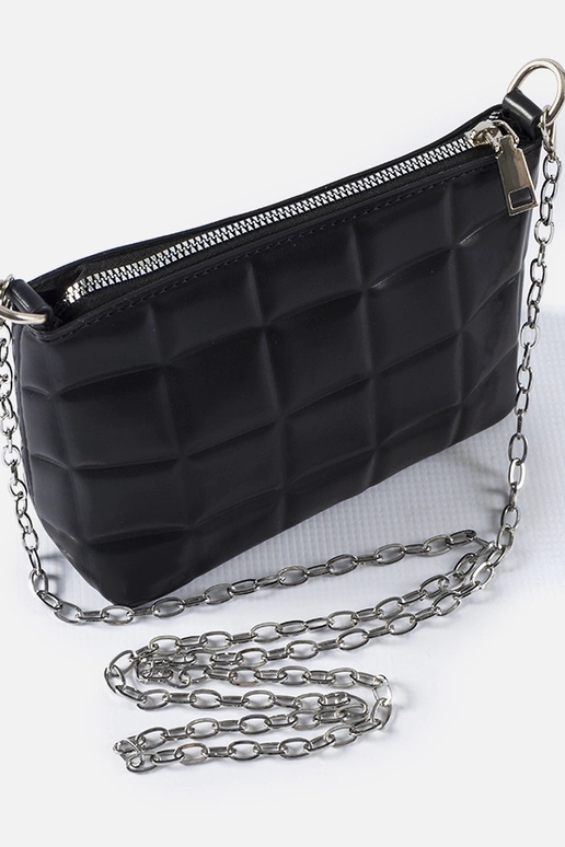 Bolso acolchado negro con cadena Laas