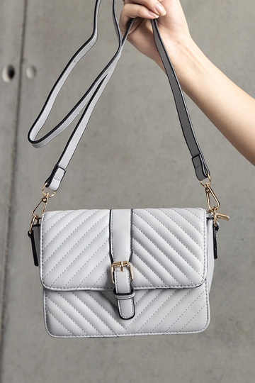 Bolso bandolera Virgilio acolchado en color gris