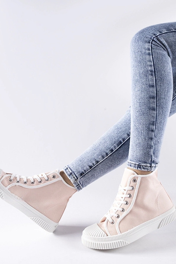 Zapatillas altas rosas... 2