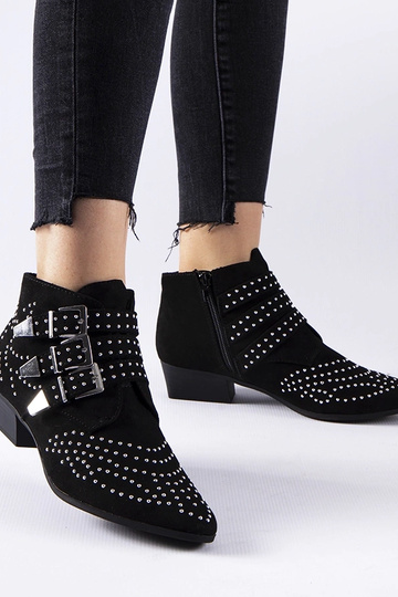 Botines decorativos negros con tacón bajo Forever 2