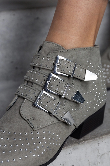 Botines decorativos verdes con tacón bajo Forever 2