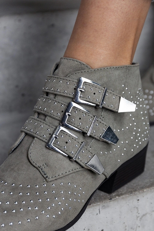 Botines decorativos verdes con tacón...