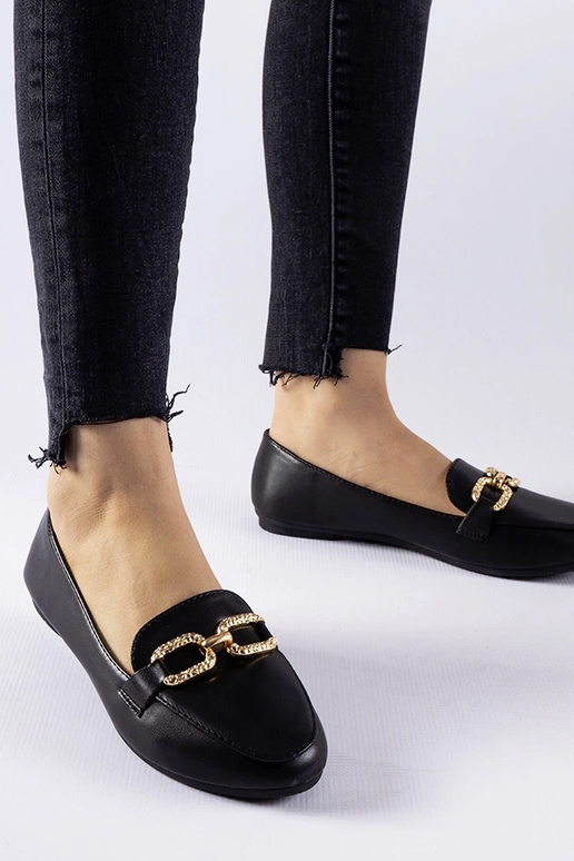 Mocasines negros con hebilla Sovera Mocasines negros con hebilla Sovera