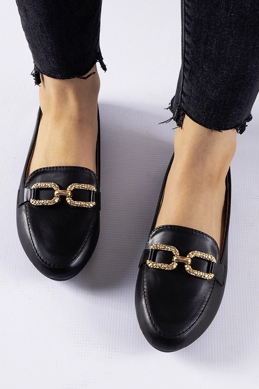 Mocasines negros con hebilla Sovera Mocasines negros con hebilla Sovera