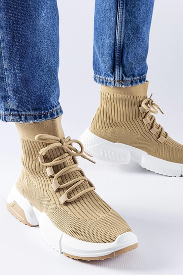 Zapatillas altas beige oscuro Sanschagrin