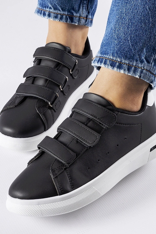 Zapatillas negras con velcro Paré -...