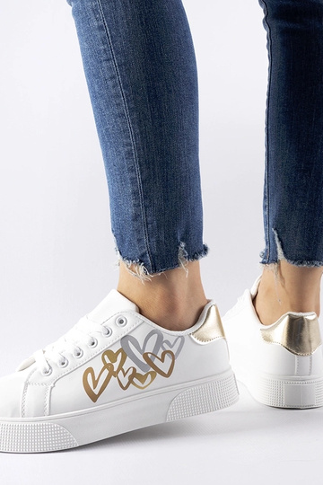 Zapatillas de plataforma Montclair blancas y doradas