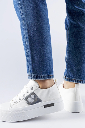 Zapatillas de plataforma Lawton blancas y plateadas