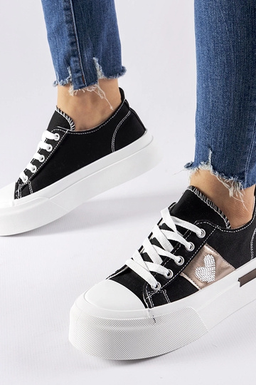 Zapatillas de plataforma Lawton negras y plateadas