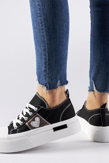 Zapatillas de plataforma Lawton negras y plateadas 2