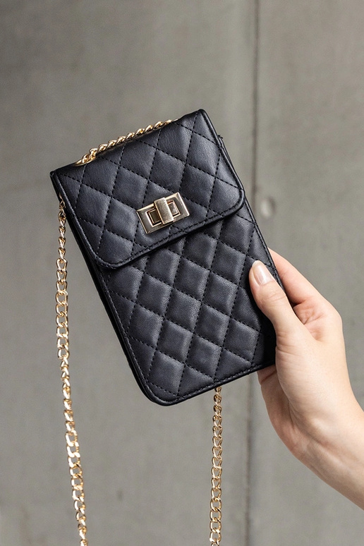 Bolso de hombro acolchado negro Acres