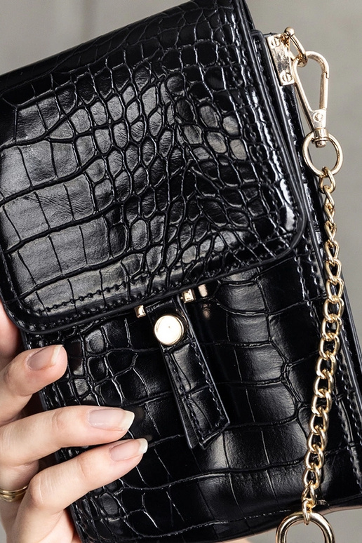 Bolso negro decorado con relieve Decatur