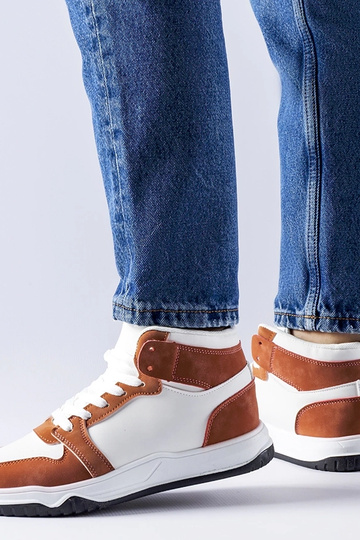 Zapatillas blancas y marrones de tobillo Elizabeth 2