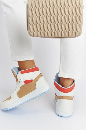 Zapatillas altas blancas y beige Eagan 2
