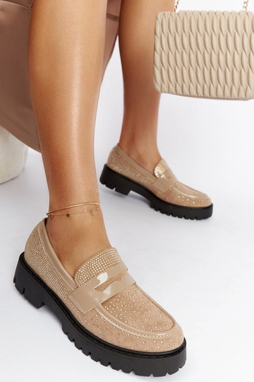 Mocasines beige decorados...