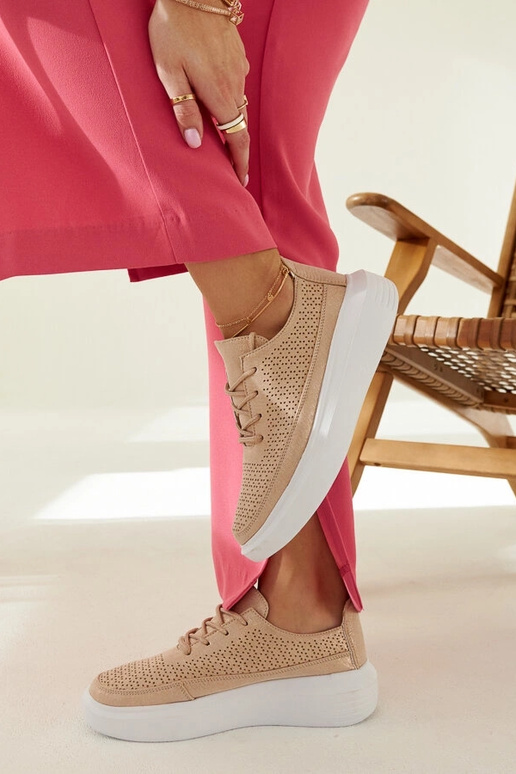 Zapatillas doradas de mujer con...