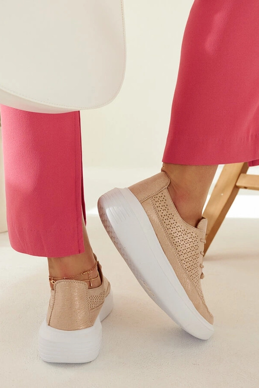 Zapatillas doradas de mujer con...