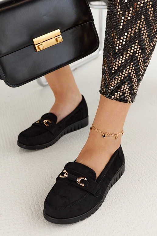 Mocasines de mujer de ante negro con...