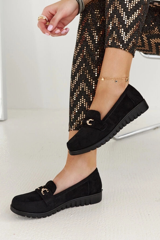 Mocasines de mujer de ante negro con...