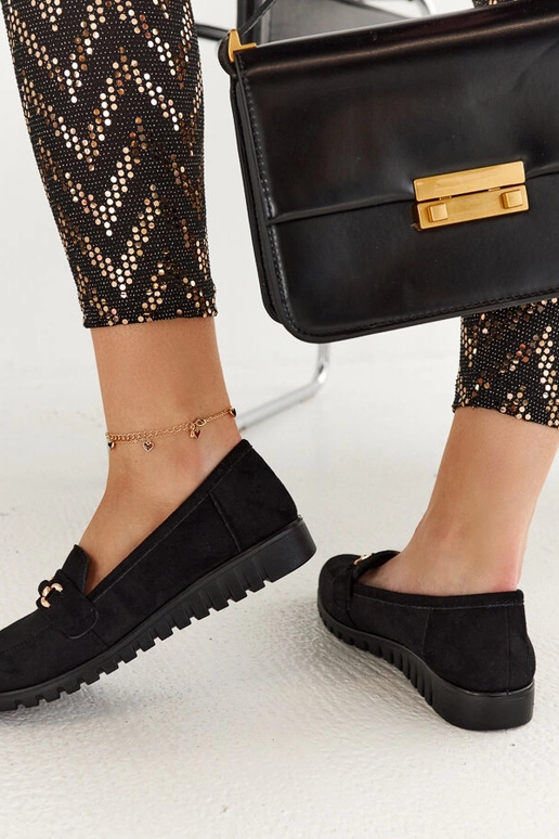 Mocasines de mujer de ante negro con...