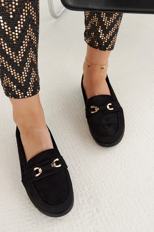 Mocasines de mujer de ante negro con...