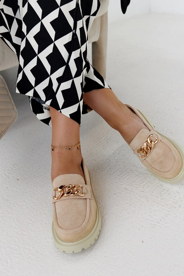 Mocasines Elenor de ante beige