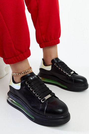 Zapatillas negras con plataforma GOE NN2N4030 2
