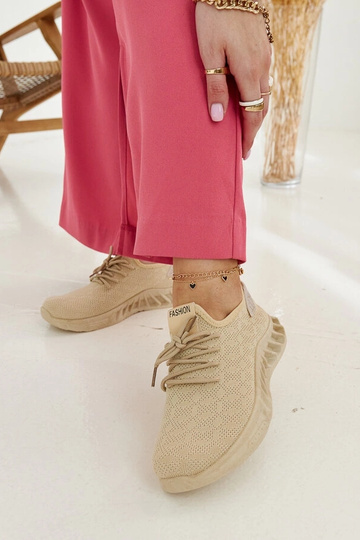 Zapatillas de tela beige Mira