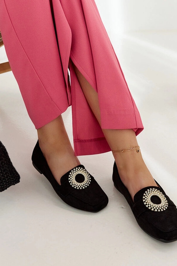 Mocasines negros decorados con circonitas Celena