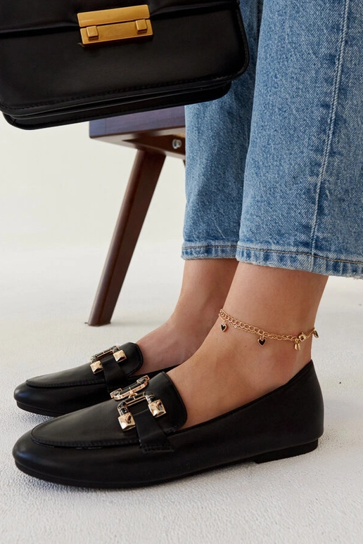 Mocasines negros con hebilla Comerio