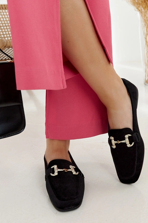 Mocasines de terciopelo negro con...