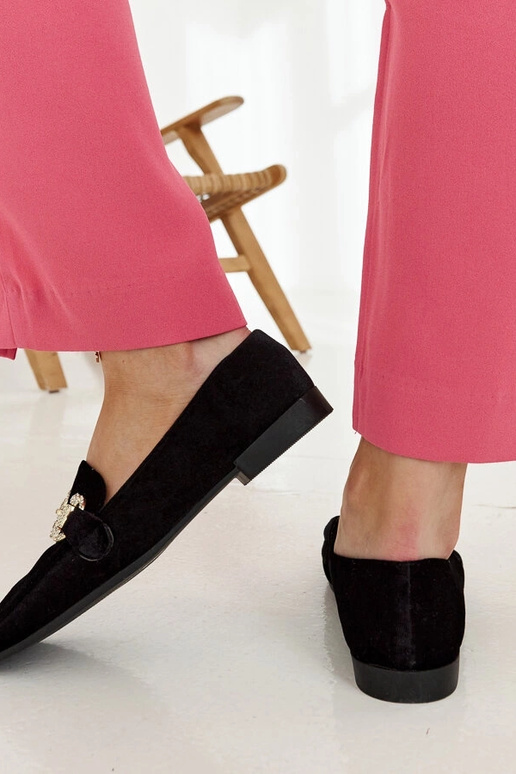 Mocasines de terciopelo negro con...