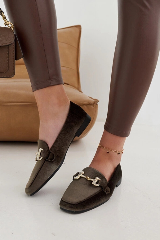 Mocasines de terciopelo verdes con...