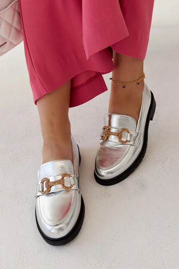 Mocasines plateados con circonitas Aleyna 2