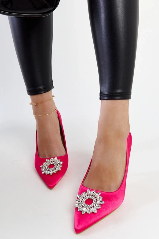 Stilettos satinados rosas con...